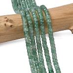 Natural Green Aventurine Heishi Beads Strands, Faceted, Rondelle, 4x2mm, Hole: 1mm, about 161pcs/strand, 14.76''(37.5cm)(G-A299-A01-01)