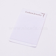 Flannelette and Plastic Necklace Display Cards, Rectangle, White, 9x6x0.1cm(X-DIY-WH0209-60)