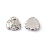 201 Stainless Steel Cabochons, Ladybird, Stainless Steel Color, 8x8.3x3mm(STAS-C057-15P)