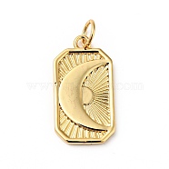 Rack Plating Brass Pendants, Cadmium Free & Nickel Free & Lead Free, Rectangle with Moon, Real 18K Gold Plated, 18.5x10x1.5mm, Jump Ring: 5x0.7mm, 3.6mm Inner Diameter
(KK-H431-50G)