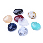 Acrylic Pendants, Imitation Gemstone Style, teardrop, Mixed Color, 20x18x6mm, Hole: 2mm, about 312pcs/500g(OACR-T007-01-M)