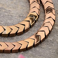 Electroplated Arrows Non-magnetic Synthetic Hematite Bead Strands, Copper Plated, 6x6x3mm, Hole: 1mm, about 101pcs/strand, 15.9 inch(G-E295-10C)