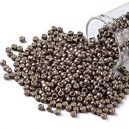 TOHO Round Seed Beads, Japanese Seed Beads, (PF556F) PermaFinish Mauve Metallic Matte, 8/0, 3mm, Hole: 1mm, about 222pcs/10g(X-SEED-TR08-PF0556F)