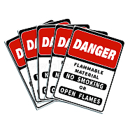 Waterproof PVC Warning Sign Stickers, Rectangle, Word, 25x17.5cm(DIY-WH0237-010)
