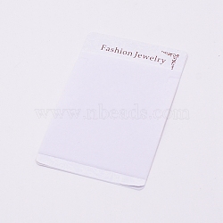 Flannelette and Plastic Necklace Display Cards, Rectangle, White, 9x6x0.1cm(X-DIY-WH0209-60)