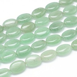 Natural Green Aventurine Flat Oval Bead Strands, 14x10x6mm, Hole: 1mm, about 29pcs/strand, 15.7 inch(G-M206-22)