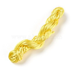 Satin Rattail Cord, Polyester Cords, Chinese Knot Braided Rope, Yellow, 2mm, about 10m/bundle(OCOR-WH0038-A02)