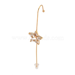 Rhinestone Stud Earring, Light Gold Zinc Alloy Ear Wrap Crawler Hook Earrings Earcuffs, Star, 70.5x15mm(EJEW-G378-01G)