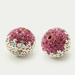 Austrian Crystal Beads, Pave Ball Beads, with Polymer Clay inside, Round, 209_Rose, 10mm, Hole: 1mm(SWARJ-J033-10mm-B13)