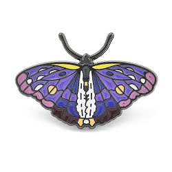 Butterfly Enamel Pins, Alloy Brooches for Backpack Clothes, Mauve, 23.5x35mm(JEWB-C038-02C-B)