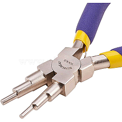 6-in-1 Bail Making Pliers, Carbon Steel Wire Looping Pliers, Ferronickel, Purple, 14.5x7.9x1.3cm(PT-BC0002-17)