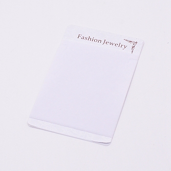 Flannelette and Plastic Necklace Display Cards, Rectangle, White, 9x6x0.1cm