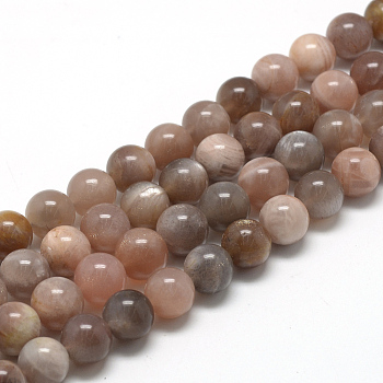 Natural Sunstone Beads Strands, Round, 6~7mm, Hole: 1mm, about 60~67pcs/strand, 15.7 inch