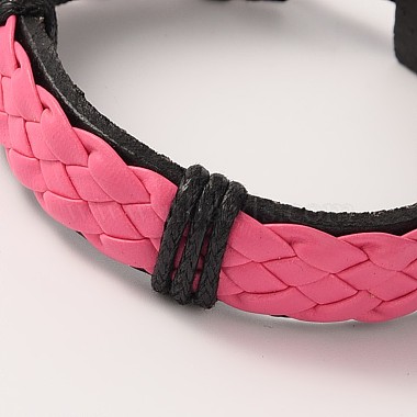 Adjustable Trendy Unisex Casual Style Leather Cord Bracelets(BJEW-J112-M)-3