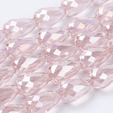 Chapelets de perles en verre galvanoplastique(X-EGLA-D015-15x10mm-23)-3