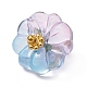 Transparent Glass Flower with Acrylic Leaf Pendants(PALLOY-JF02260)-2