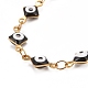 Enamel Rhombus with Evil Eye Link Chains Bracelet(BJEW-P271-03G-04)-2