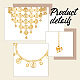 Alloy Flat Round Charms Cluster Bib Necklace & Ring Bracelet & Dangle Earrings & Headwears & Anklets(SJEW-AN0001-47)-6