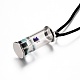 Glass Wishing Bottle Leather Cord Pendant Necklaces(NJEW-Z009-A)-3