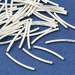Tube 925 Sterling Silver Beads, Silver, 20x1.5mm, Hole: 1mm(STER-O021-A-07)