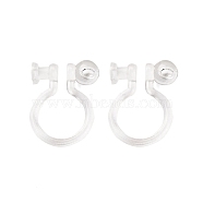 Silicone Clip-on Earring Findings, Clear, 10.5x7.5x3mm, Hole: 0.75mm(FIND-K019-01B)