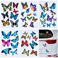 5 Sheets 5 Styles PVC Waterproof Self-adhesive Stickers, 3D Decals for Car, Motorcycle Decoration, Butterfly, 300x200x0.2mm, 1 sheet/style(DIY-CP0009-14)
