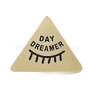 Triangle with Eye Enamel Pin, Light Gold Alloy Word Day Dreamer Brooch for Backpack Clothes, Eyelash Pattern, 23x30x2mm, Pin: 1.3mm(JEWB-A005-25-01)