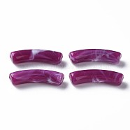 Two Tone Acrylic Beads, Imitation Gemstone, Curved Tube, Purple, 31x9.5x7.5mm, Hole: 1.8mm(X-MACR-S272-78D)