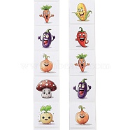 Picture Paper Stickers, Fruits Cartoon Stickers, Mixed Color, 25x25mm, 500pcs/roll(STIC-M002-03D)