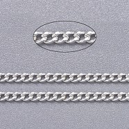 Brass Twisted Chains, Curb Chains, Diamond Cut, Soldered, Faceted, with Spool, Cadmium Free & Lead Free, Silver Color Plated, 2x1.5x0.45mm, about 301.83 Feet(92m)/roll(CHC-S108-S)