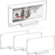 3 Sets Transparent Acrylic Currency Display Frames, Photo Album Frame Holder for Paper Currency Collection, with Magnetic Clasps, Rectangle, Clear, Finish Product: 18.5x4.1x9.6cm, about 3pcs/set(ODIS-CA0001-14)