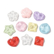 Translucent Resin Cabochons, Water Ripple Cabochons, Star & Heart & Square, Mixed Shapes, Mixed Color, 15.5~21x16~21x6.5~7.5mm(CRES-M026-26)