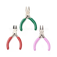 Iron Jewelry Pliers Sets, including Flat Nose Plier, Side Cutting Plier, Round Nose Plier, Mixed Color, 76~80x43~50x7~8mm, 3 styles, 1pc/style, 3pcs/set(PT-F005-01)