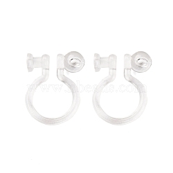 Silicone Clip-on Earring Findings, Clear, 10.5x7.5x3mm, Hole: 0.75mm(FIND-K019-01B)