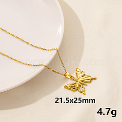 Vintage Stainless Steel Butterfly Pendant Lock Collarbone Chain Necklace for Women(KO0043-10)