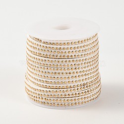 Rivet Faux Suede Cord, Faux Suede Lace, with Aluminum, WhiteSmoke, 3x2mm, about 20yards/roll(LW-M002-06)