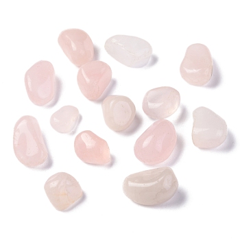 Natural Rose Quartz Beads, No Hole Beads, Nuggets, Tumbled Stone, Healing Stones for 7 Chakras Balancing, Crystal Therapy, Vase Filler Gems, 10~30x10~15x6~10mm, about 260~300pcs/1000g