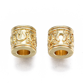 Alloy Beads, Cadmium Free & Lead Free, Column, Golden, 7x7mm, Hole: 3.5mm, about 880pcs/1000g