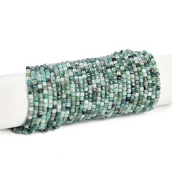 Natural Emerald Beads Strands, Faceted Table Cut Cube, 3x3x3mm, Hole: 0.6mm, about 134pcs/strand, 15.35''(39cm)