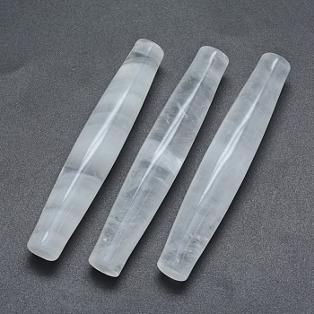 Natural Quartz Crystal Beads, Rock Crystal Beads, No Hole/Undrilled, Rice, 73.5~74.5x13~13.5mm