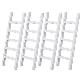 Wooden Ladder Miniature Ornaments, for Garden Dollhouse Accessories, White, 100x40x5mm