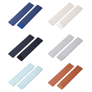 18Pcs 6 Colors PU Imitation Leather Pen Holders, Single Pen Sleeve, Fountain Pen Pouch, Rectangle, Mixed Color, 166x35x3mm