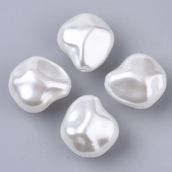 ABS Plastic Imitation Pearl Beads, Nuggets, Creamy White, 20x18.5x13mm, Hole: 1.2mm