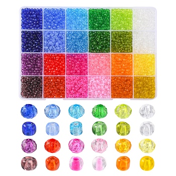 DIY Beads Jewelry Making Finding Kit, Including Transparent Acrylic & Glass & Glass Seed Beads, Rondelle & Round, Mixed Color, 3685Pcs/box