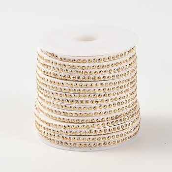 Rivet Faux Suede Cord, Faux Suede Lace, with Aluminum, WhiteSmoke, 3x2mm, about 20yards/roll