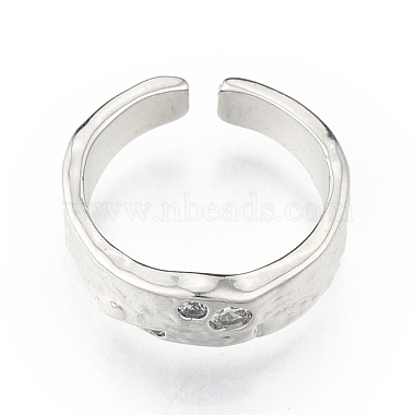 Clear Cubic Zirconia Open Cuff Ring(RJEW-N039-08P)-2