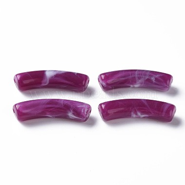 Purple Tube Acrylic Beads
