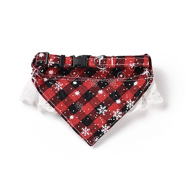 Рождественский воротник из ткани с бантом для домашних животных(AJEW-D051-03G)-3