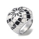 304 Stainless Steel Enamel Wide Band Rings for Women(RJEW-P095-04P)-1