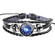 12 Constellation Leather Cord Bracelets(BJEW-P240-E07)-1